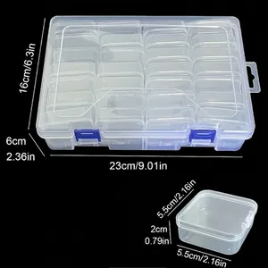 Set of 30 compartment transparent plastic storage boxes for beads and jewelry organization