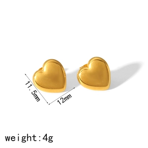 Poliierte 18k Gold Herzohrringe für Damen mit minimalistischem Knitterdesign Textur