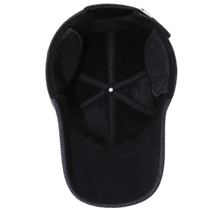 Winter thermal baseball cap for elderly men featuring ear flaps and soft fleece lining