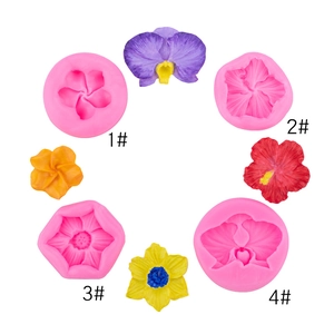 Flower Silicone Mold Detailed Plant Lotus Sunflower Hibiscus Orchid Shape For Fondant Chocolate Clay Resin DIY Cake Decorating