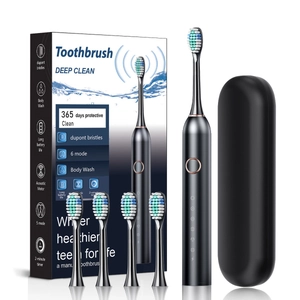 Sonic Electric Toothbrush Waterproof Rechargeable Smart Timer Dupont Soft Bristles Multiple Cleaning Modes With Storage Case