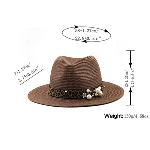 Specifiche dettagliate delle dimensioni del cappello Panama con nastro leopardato