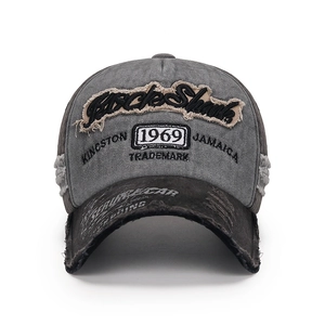 Casquette de baseball vintage délavée avec broderie Rock Shank 1969 et visière usée