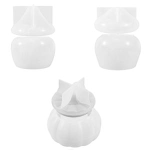 3-piece Halloween pumpkin resin silicone mold for DIY storage jars and candle containers
