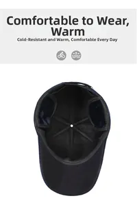 Macro shot of the winter baseball cap interior with thick plush lining and ear flaps