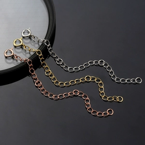 Detailed view of S925 sterling silver extension chains in silver, gold, and rose gold