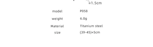 Specifications for double-layer titanium steel eye pendant necklace model P058 weight 6.0g