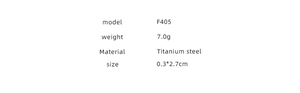 Detailed size and weight chart for titanium steel earrings with model F405 parameters