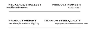 Specifications of watchband style necklace and bracelet set in eco-friendly titanium steel