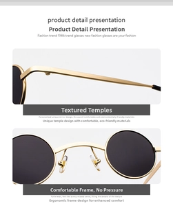 Detail of vintage gold metal sunglasses with ergonomic nose pads and slim temples
