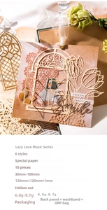 Lacy Love series cutout paper decorative stickers with fine hollowed floral patterns