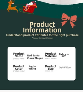 Detailed size chart for red Santa Claus dolls in 30cm, 45cm and 60cm dimensions