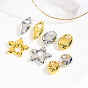 Copper Pendants Hollow Geometric Star Water Drop Oval Charms For DIY Jewelry Making Fashion Accessories Necklaces Earrings