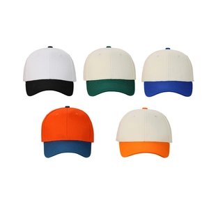 Spliced Color Block Baseball Cap Cotton Breathable Sun Protection Adjustable Metal Buckle Retro Casual Hat Unisex