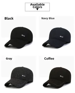 Herren Winter-Baseballkappen in Schwarz, Navy, Dunkelgrau und Braun mit Ohrenschutz
