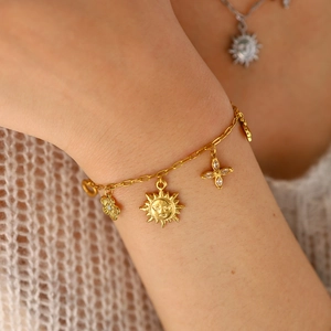 Parure de Bijoux en Acier Inoxydable Tournesol Coeur Strass Incrusté Or Argent Pendentif Collier Bracelet Pour Femme Accessoire Vintage