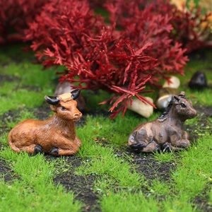 Figurine Di Animali In Resina In Miniatura Micro Paesaggio Mucca Cavallo Ornamenti Realistici Decorazione Da Scrivania