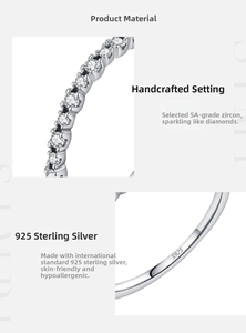 Detailed macro view of S925 sterling silver stamp and sparkling pavé zircon setting