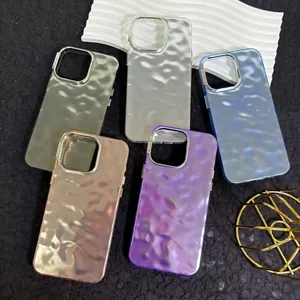 Metallic water ripple phone cases for iPhone 16 Pro Max in multiple stylish colors