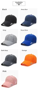 Detailed grid showing seven colors of breathable quick-dry caps with reflective safety stripes