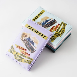 Creative Racing Style Passport Cover PU Leather Travel Passport Holder With Card Slots And Ticket Pocket