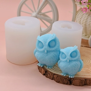 Owl Silicone Mold 3D Animal Shape For Cake Baking DIY Handmade Candle Soap Plaster Craft Realistic Texture