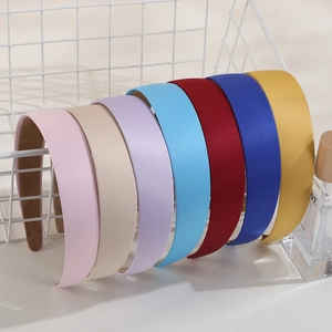 Matte wide fabric headband set in macaron colors for high top hair style fashion