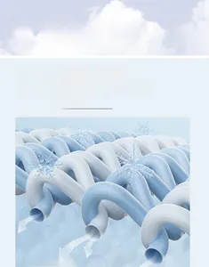 Vue macro de la structure de fibre en soie glacée respirante avec icône rafraîchissante