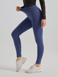 Leggings de yoga taille haute bleu foncé avec effet push-up et tissu de sport extensible