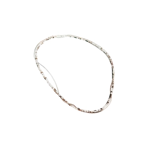 Double layered silver snake chain necklace with a minimalist and elegant polished finish