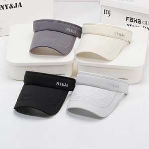 Unisex sports sun visors with NY&JA embroidery in grey, white and black for outdoor running