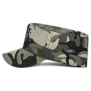 Klassische Camouflage Flachdeckel Militärkappe mit Stickerei und strapazierfähigem Segeltuch