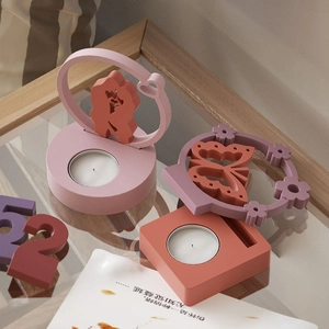 Creative butterfly and heart silhouette candle holder silicone mold for DIY resin crafts