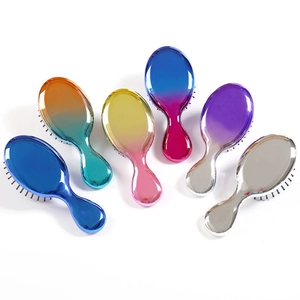 Colorful gradient mini air cushion massage combs for children with metallic finish