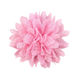 Detailed view of an 11cm pink chiffon lace sunflower featuring delicate layered petals