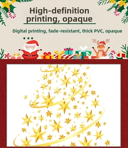 Detail of a creative golden spiral Christmas tree sticker made of thick PVC material