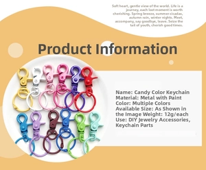 Macro detail of candy-colored metal lobster clasps for DIY jewelry and keychains