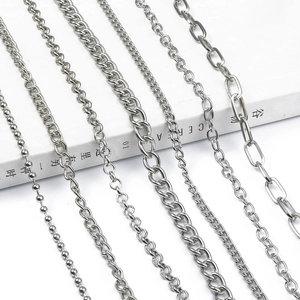 Flat stainless steel snake and paperclip chains for DIY hip hop jewelry making