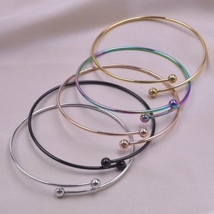 Adjustable stainless steel open cuff bracelets in gold, silver, rose gold and black colors