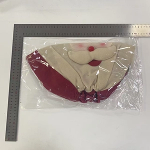 Detailed view of Santa themed water dispenser cover with dimensions shown on rulers