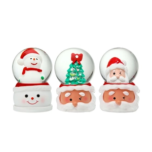 Luminous Christmas crystal snow globes featuring Santa and snowman with glowing bases