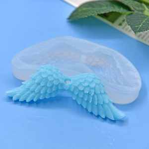 Blue feather wings silicone mold for DIY cake mousse and chocolate baking crafts