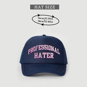 Size chart showing head circumference measurement for the Professional Hater trucker cap