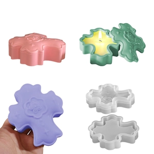 Cross Storage Box Silicone Mold Flower Embossed DIY Resin Casting Candle Jar Craft Home Decoration