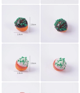 Vista detallada de modelos en miniatura de Takoyaki de 2,8cm en varios colores de salsa