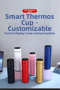 Detail of smart 304 stainless steel vacuum flasks with LED temperature display
