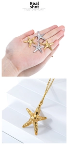 Detailansicht der Seestern-Anhänger in Gold und Silber mit strukturierter Oberfläche