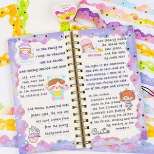 Cute pastel cloud washi tape set for scrapbooking with stars and bunny patterns