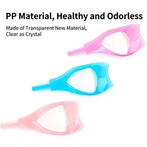 Three-color PP material eyelash mascara shield guard with comb for eye makeup application