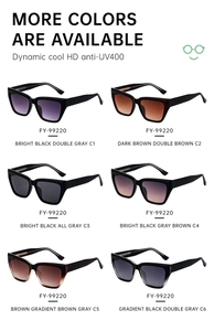 Cat eye sunglasses assortment with HD UV400 lenses in various elegant frame colors